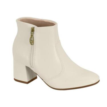 Imagem de Bota Feminina Cano Baixo Salto Médio Beira Rio 9076108, Branco off, 37