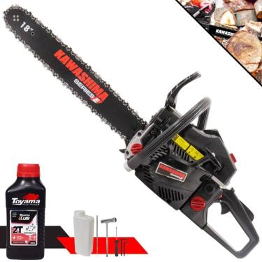 Imagem de Motosserra Moto Serra Motor Serra Kawashima KCS-520E À Gasolina 2T 50,8cc Profissional Com Sabre 18’` Ideal Para Corte de Lenha + ÓLEO TOYAMA FG50 2T