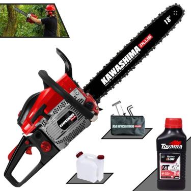 Imagem de Moto Serra Profissional Kawashima KCS-500P À Gasolina 2T 49,3cc de Alta Potência e Rotação Motosserra Ideal Para Todos os Trabalhos + ÓLEO TOYAMA 2T