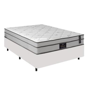 Imagem de Cama Box Viúva + Colchão De Molas Ensacadas Viúva -LUFLEX, branco