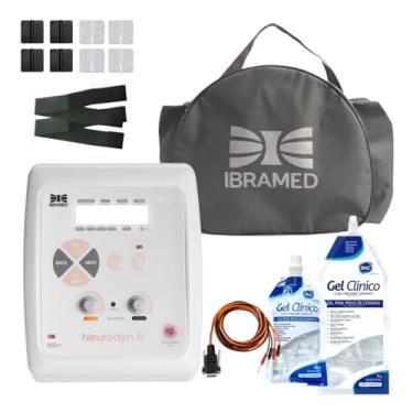 Imagem de Kit Neurodyn III Ibramed TENS FES e Burst + Eletrodos + Gel 1kg + Brindes | Aparelho Recarregável de Eletroterapia Profissional