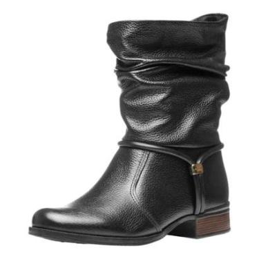 Imagem de Bota Feminina Cano Baixo Moderna em Couro Estilo Leve Pegada-Feminino