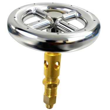 Imagem de MCAMPAS Anel de queimador de fogueira 60000 BTU, anel redondo de queimador de aço inoxidável série 304 de 15 cm para fogueira externa - lareira a gás natural e propano