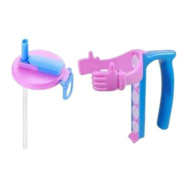 Imagem de WeiLaiKeQi Tampa e suporte para latas de refrigerante com canudo, reutilizável, fácil de segurar, portátil, suporte para latas de bebida com alça para festas e, Tolet