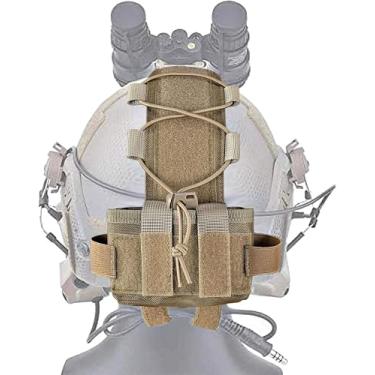 Imagem de Bolsa de bateria para capacete tático, bolsa de contrapeso para capacete de airsoft, acessório de capacete de caça militar (bronzeado)