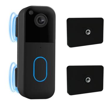 Imagem de Suporte para câmera de campainha compatível com campainha de vídeo 2ª geração (novo modelo), base revestida de borracha, suporte de campainha sem furadeira para apartamentos, 2 peças