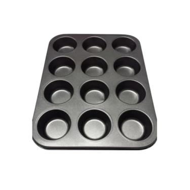 Imagem de Forma Para Cupcake Antiaderente com 12 Cavidades, Assadeira de Metal Para Muffins e Bolinhos empadinhas, quiches, mini bolos, pudins, tortinhas