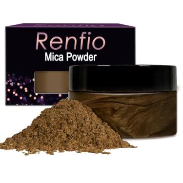 Imagem de Renfio Pigmento De Pó Mica 100G, Corante Natural Metálico, Resina Epóxi Com Brilho Perolado Mineral Para Pintura, Fabricação Sabão, Bombas Banho Slime, 3,5 Oz - Marrom Café