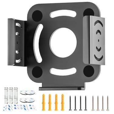 Imagem de nymus Suporte para Mac mini M4/M4 Pro 2024, suporte embaixo da mesa ou parede compatível com Mac Studio, suporte de metal preto com almofada antiarranhões, acessórios para Mac mini