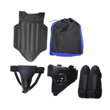 Imagem de oshhni Taekwondo Protector Gear Karate Sparring Gear Conjunto de equipamentos de proteção de barriga ajustável Protetor de corpo de boxe para, Preto
