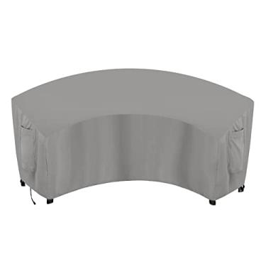 Imagem de OutdoorLines Capa seccional curvada à prova d'água para ambientes externos, resistente a UV, à prova de vento, para deck, gramado e quintal, capas de móveis resistentes (90 C x 86 cm C x 81 cm C x 116