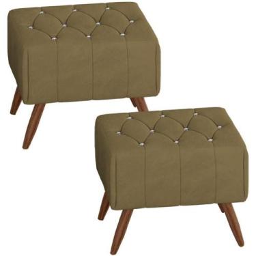 Imagem de Kit 2 Puff Puf Para Sala Pes Madeira Trit Veludo Sl 945 Peer Sl 945 - 