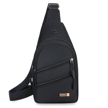 Imagem de Mochila tiracolo masculina portátil para ciclismo, viagem, caminhada, atividades ao ar livre, mochila NSDJB08, Preto, Clássico