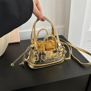 Imagem de Bolsas transversais para mulheres, bolsa clutch dourada pequena bolsa de ombro bolsa de mão bolsa de mão para noite embreagem para festa, casamento, viagem, essencial, Dourado, Small to Medium