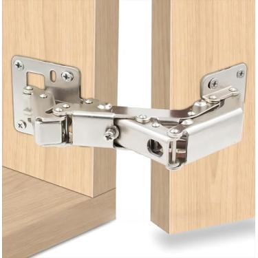 Imagem de 1 peça dobradiças de armário de aço ajustáveis portas de móveis de armário de cozinha dobradiça de fechamento macio hidráulico ferragens para casa 14,5 x 5,2 cm