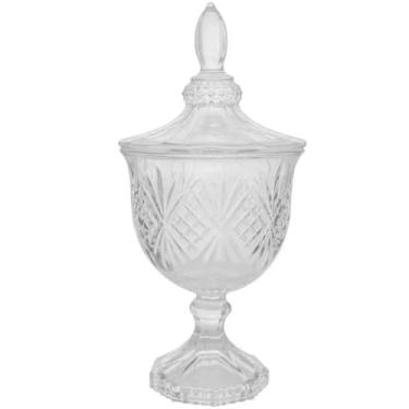 Imagem de Bomboniere Potiche de Cristal Sortido Baleiro com Pé e Tampa Dublin Lyor Decorativo Transparente