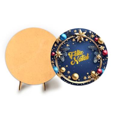 Imagem de Painel Redondo Com Elastico 50cm Flores + Suporte MDF (NAT122)