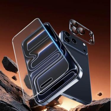 Imagem de Pacote com 1 protetor de tela de vidro fosco para iPhone 17 Pro [6,3 polegadas] + 1 pacote de protetor de lente de câmera, película de vidro temperado antirreflexo e anti-impressões digitais, sem