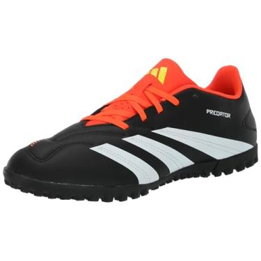 Imagem de adidas Tênis unissex 24 Club Turf, Preto/branco/vermelho solar, 8.5 Women/7.5 Men