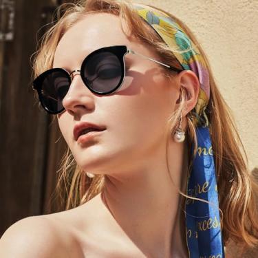 Imagem de Óculos de sol grandes para mulheres, óculos de sol modernos para dirigir, pescar, nadar, Lente D-preta/preta, 50mm x 50mm x 21mm x 148mm x 148mm