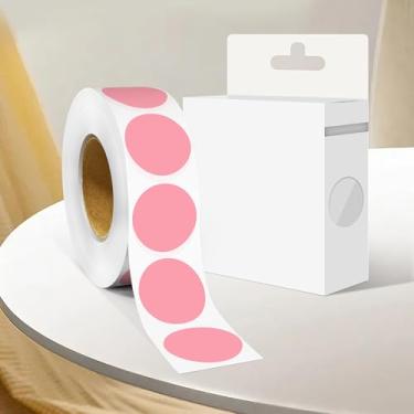 Imagem de Adesivo redondo de 2,5 cm com código de cores, 1000 adesivos de rolo de pontos, etiquetas de círculo rosa para escritório e casa