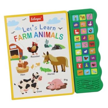 Imagem de TTETTZ Livro de áudio Interativo com Palavras em Inglês para Aprendizado Precoce, Educação Infantil, Brinquedo para Crianças, Aprenda As Primeiras Palavras, Animais de Fazenda