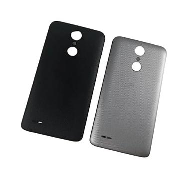 Imagem de SHOWGOOD Capa traseira para LG K4 2017 Phoenix 3 M150 M160 M153 com logotipo, peças de reposição para telefone (cinza)
