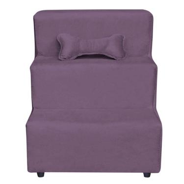 Imagem de Escadinha Pet 3 Degraus Cachorro E Gato Suede Lilás