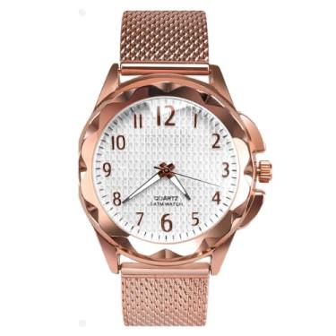 Imagem de Relógio Feminino Analógico Casual Orizom Maria Rosé Aço Inox à Prova d’Água com Caixa de Presente Pulseira Silicone Ajustável