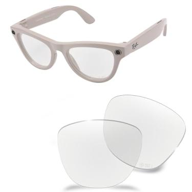 Imagem de AOZAN Lentes de reposição ANSI Z87.1 para óculos de sol RayBan Meta Skyler RW4010 52 mm, Bloco de luz azul transparente HD, RW4010 52mm