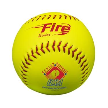 Imagem de Baden | Bolas de softball Fire Senior Slowpitch USA (SSUSA) | 1 dúzia | Amarelo óptico | 27,9 cm e 30,5 cm (30,5 cm)