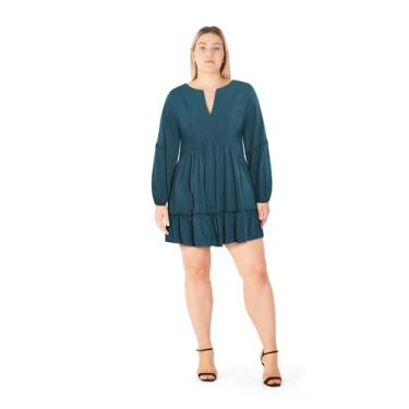 Imagem de City Chic Vestido feminino plus size - Mira Mini, Azul-petróleo, 58