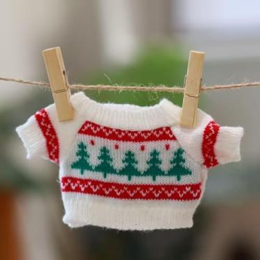 Imagem de Linda fantasia de porquinho da índia de Natal suéter de hamster furão pequeno animal roupas de malha roupas quentes de inverno (branco)