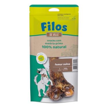 Imagem de Filos Petisco para Cães Osso Suíno Natural Desidratado sem Corantes sem Adição de Sal Rico em Proteina e Colágeno 1 Unidade