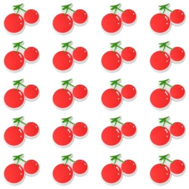 Imagem de Ornazy 20 contas de silicone de frutas fofas de borracha macia cereja solta espaçadora para fazer caneta com contas chaveiro colar pulseira artesanato artesanal