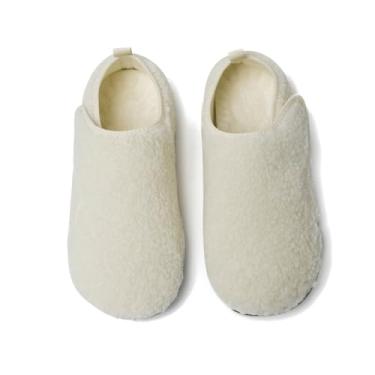 Imagem de LOIRIT Pantufas femininas e masculinas, sola de borracha, para uso interno, meias felpudas, leves, antiderrapantes e descalços, Branco, 6.5-7.5 Women/5.5-6.5 Men