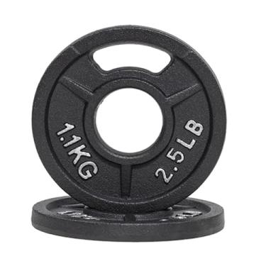 Imagem de Fitvids Placa de ferro fundido para treinamento de força e halterofilismo, centro de 5 cm, 1 kg (conjunto de 2)