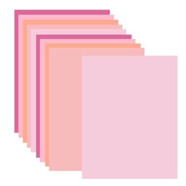 Imagem de Bazyrock 30 folhas de cartolina rosa 21 x 28 cm, 5 cores sortidas de papel cartão colorido rosa 40,8 kg/250 g/m², perfeito para decoração festiva, cartões comemorativos, artes e artesanato