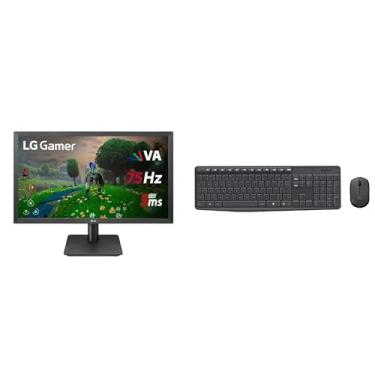 Imagem de Monitor LG 21.5 Gamer Full HD + Combo Teclado e Mouse sem fio Logitech MK235