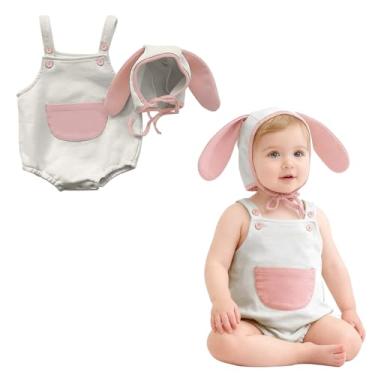 Imagem de AGQT Roupa de coelhinho para bebês meninas, fantasia de Páscoa, Dia das Bruxas, tamanho 0-24 meses, 7148d # Coelhinho - 2 peças, 18-24 Months