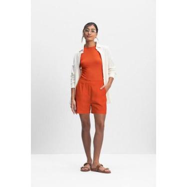 Imagem de Shorts Sarja Super Comfort Feminino Essendi 34, 40, Laranja claro