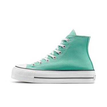 Imagem de Converse Tênis feminino Chuck Taylor All Star Lift Platform-Hi, Archive Verde-mar/Branco/Preto, 40