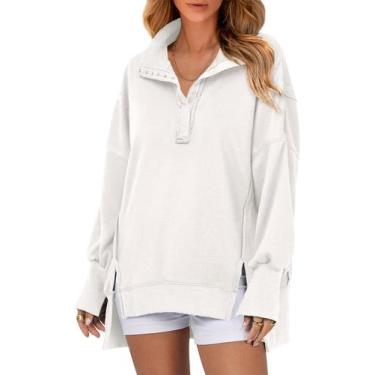 Imagem de Moletom SHEWIN Oversized para mulheres branco XXL 2024, outono