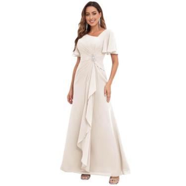 Imagem de Vestido PRESEOSSA Mother of the Bride Ivory Chiffon Tamanho 14