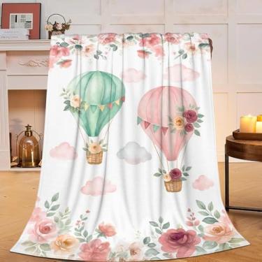 Imagem de Cobertor de balão de ar quente, presentes de preguiça para mulheres, meninas, mantas fofas, de flanela macia, aconchegante, felpudo, felpudo, quente, roupa de cama para crianças e adultos, 102 x 127