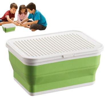 Imagem de Caixa De Brinquedos - Baú De Grande Capacidade Dobrável E Compressível | Caixa De Brinquedos Para Quarto Infantil Com Tampa,Para Quarto Sala Peluches Blocos De Montar Meninos Meninas