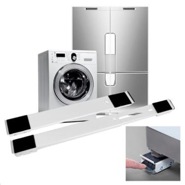 Imagem de Suporte com Rodinhas, Suporte de Base com Rodinha para Geladeira Fogão E Máquina de Lavar Base Carrinho Até 500kg Ajustável(Branco)