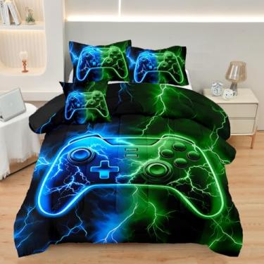 Imagem de ASKOTU Jogo de cama completo para meninos, 4 peças, conjunto completo de edredom para meninos