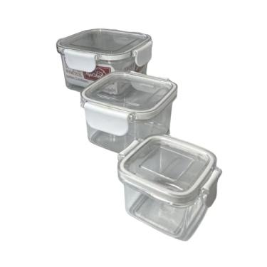Imagem de Conjunto 3 Pote Hermético Quadrado