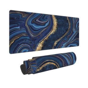 Imagem de Bule Tapete de mesa de mármore grande para jogos mousepad bule mármore estendido grande em laptop computador mouse tapete de teclado para decoração de mesa de escritório 80 x 30 cm